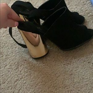 Gold heeled shoes